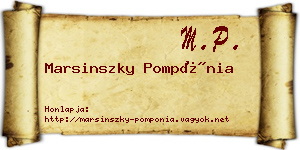 Marsinszky Pompónia névjegykártya